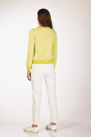 Maglia Biscottino Verde Chiaro/bianco Donna - 5