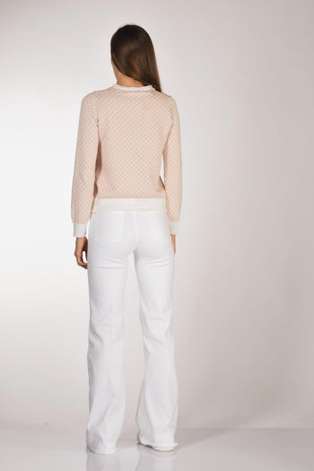 Maglia Biscottino Rosa/bianco Donna - 5