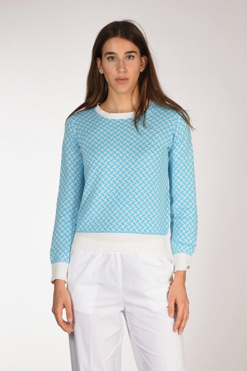 Maglia Biscottino Azzurro/bianco Donna