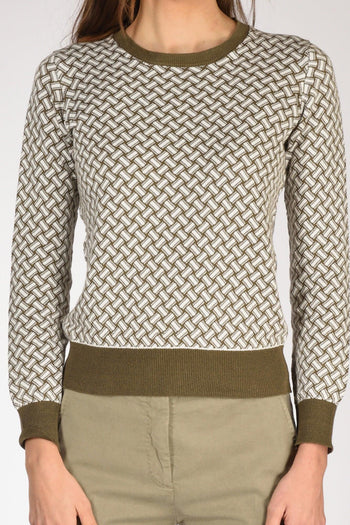 Maglia Biscottino Verde/bianco Donna - 3