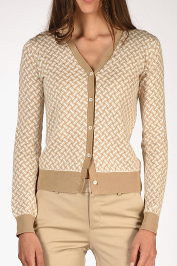 Cardigan Beige/bianco Donna - 3