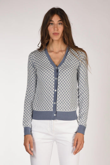 Cardigan Bianco/azzurro Donna - 2