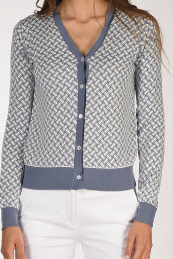 Cardigan Bianco/azzurro Donna - 3