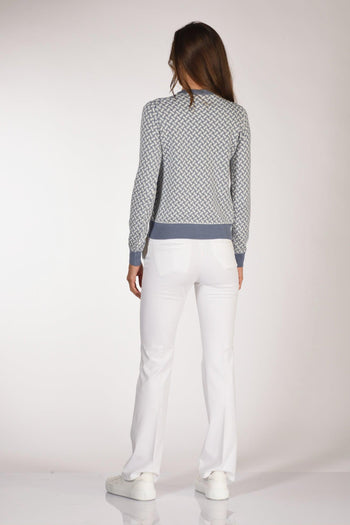 Cardigan Bianco/azzurro Donna - 5