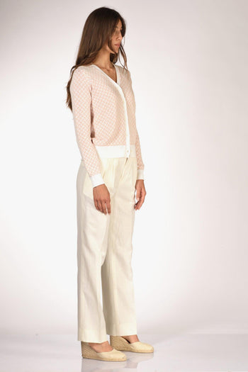 Cardigan Rosa/bianco Donna - 4