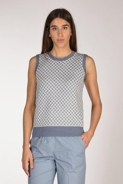 Maglia Biscottino Bianco/azzurro Donna