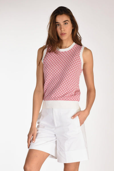 Maglia Biscottino Bianco/rosa Scuro Donna