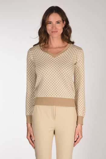 Maglia Biscottino Beige/bianco Donna - 2