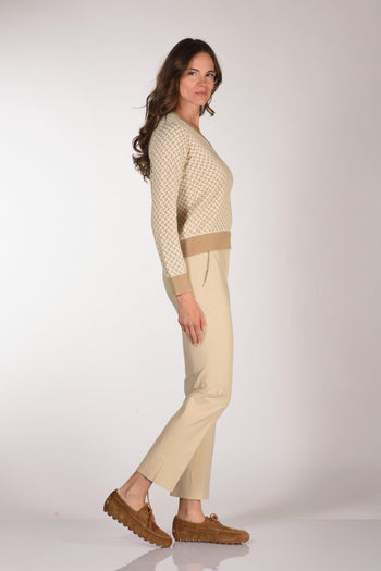 Maglia Biscottino Beige/bianco Donna - 4