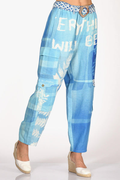Pantalone Blu/bianco Donna