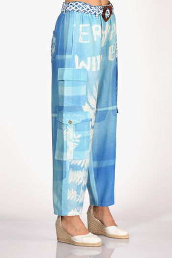 Pantalone Blu/bianco Donna - 5