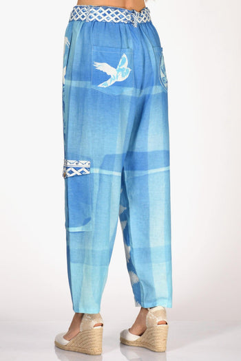 Pantalone Blu/bianco Donna - 6