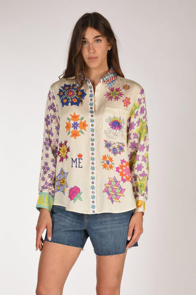 Camicia Bianco/multicolor Donna