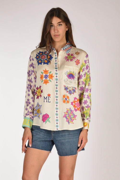 Camicia Bianco/multicolor Donna