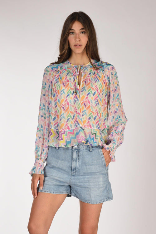 Camicia Bianco/multicolor Donna