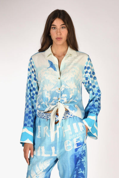 Camicia Bianco/azzurro Donna