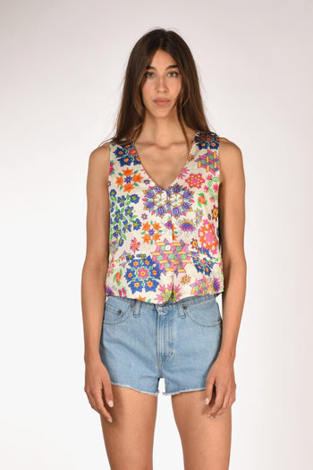 Gilet Stampa Bianco/multicolor Donna - 2