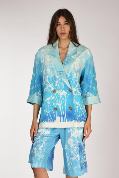 Giacca Stampa Bianco/azzurro Donna