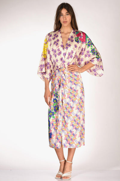 Abito Stampa Bianco/multicolor Donna