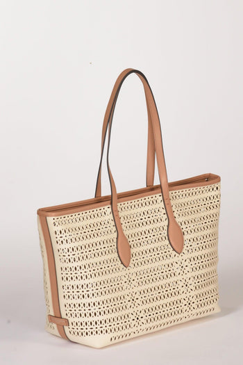 Borsa Mashup Bianco Naturale Donna - 5