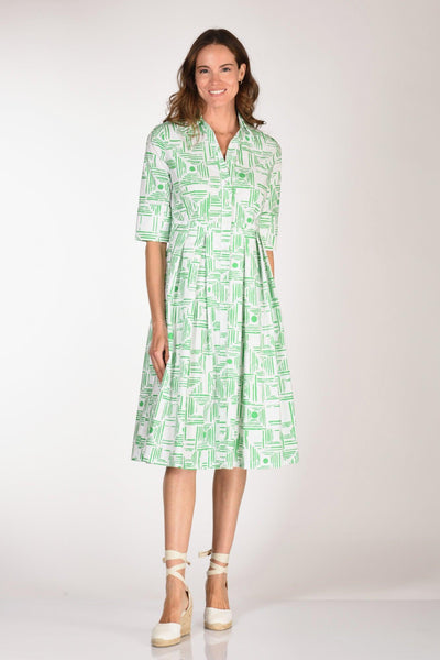 Abito Aishal Verde/bianco Donna