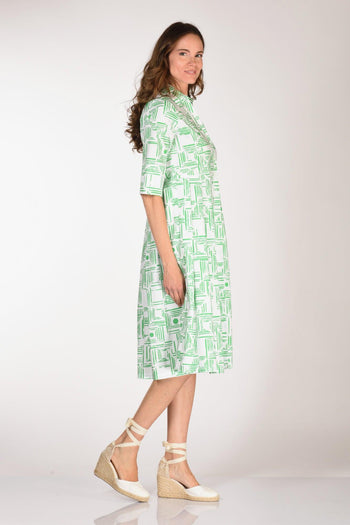 Abito Aishal Verde/bianco Donna - 4