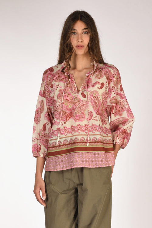 Camicia Elga Rosa/bianco Donna