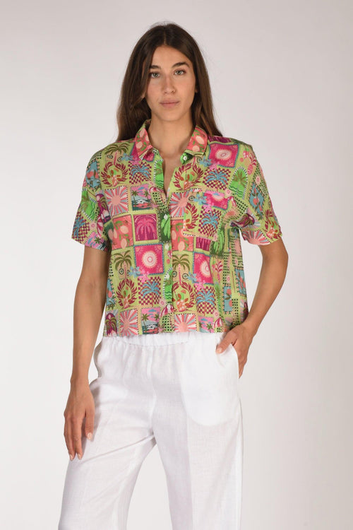 Camicia Alicial Fucsia/verde Donna