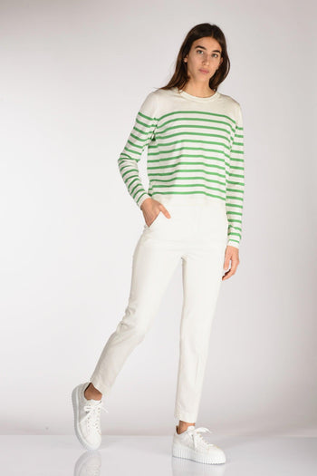 Slowear Pantalone Leyre Bianco Naturale Donna - 2