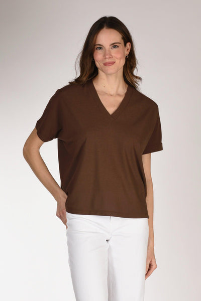 Slowear Maglia V Marrone Donna