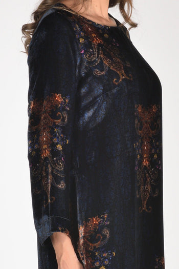 Abito Stampato Blu/arancio Donna - 4