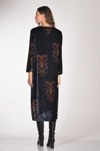 Abito Stampato Blu/arancio Donna - 5