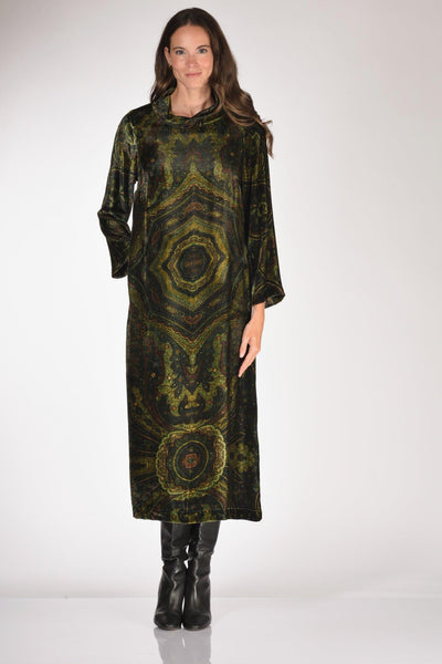 Abito Stampato Verde Donna