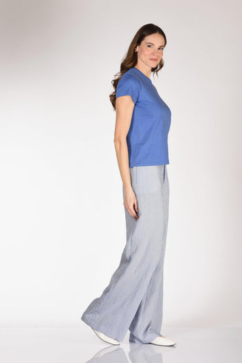Pantalone Lorenza Bianco/blu Chiaro Donna - 2