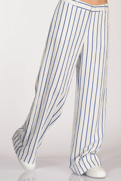 Pantalone Lorenza Bianco/bluette Donna