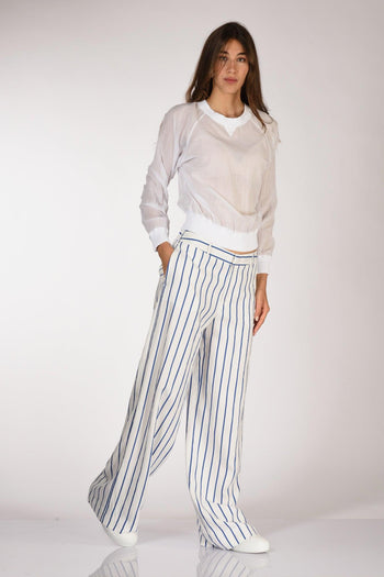 Pantalone Lorenza Bianco/bluette Donna - 2