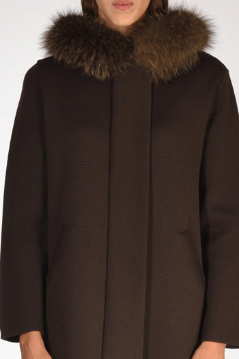 Cappotto Con Pelo Marrone Donna - 3