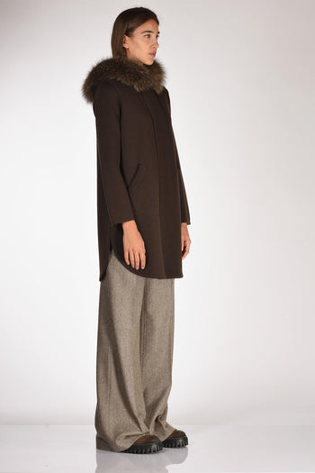 Cappotto Con Pelo Marrone Donna - 4