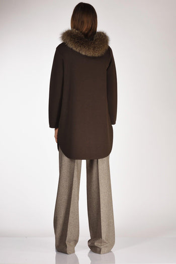 Cappotto Con Pelo Marrone Donna - 5