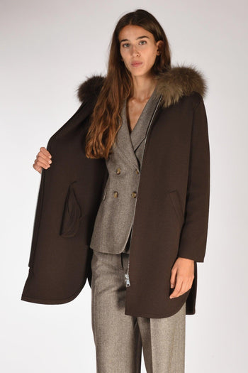 Cappotto Con Pelo Marrone Donna - 6