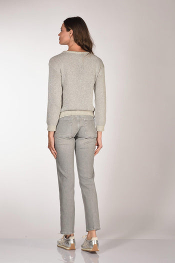 Maglia Girocollo Grigio Donna - 5