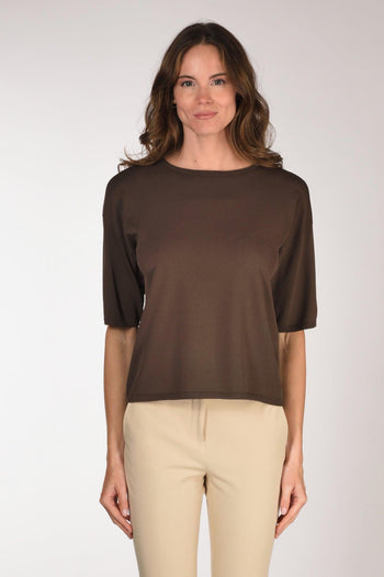 Maglia Girocollo Marrone Donna - 2