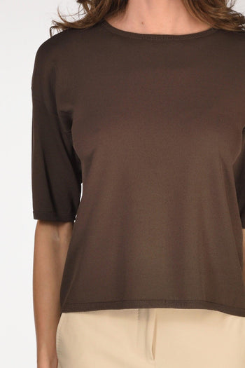 Maglia Girocollo Marrone Donna - 3