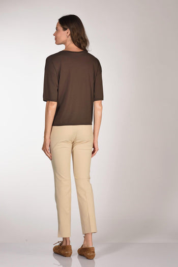 Maglia Girocollo Marrone Donna - 5