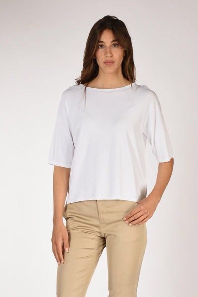 Maglia Girocollo Bianco Donna