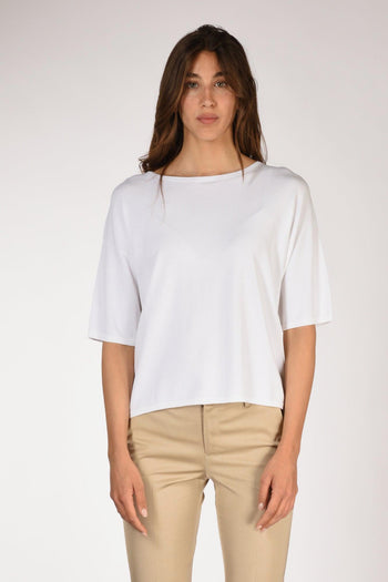 Maglia Girocollo Bianco Donna - 2