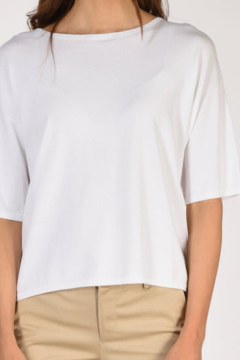 Maglia Girocollo Bianco Donna - 3