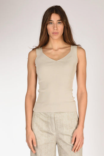 Canotta Maglia Beige Donna - 2
