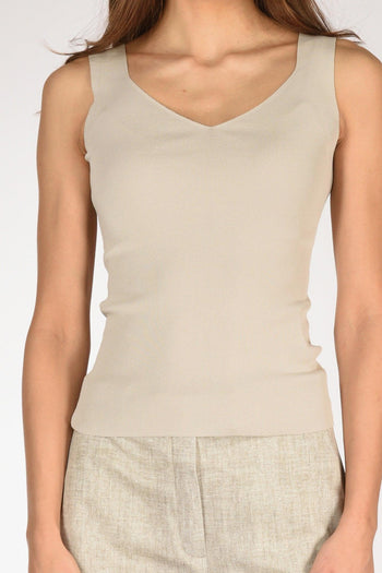 Canotta Maglia Beige Donna - 3