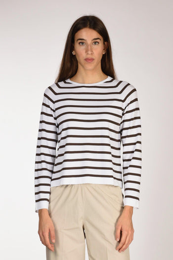 Maglia Rigata Bianco/marrone Donna - 2